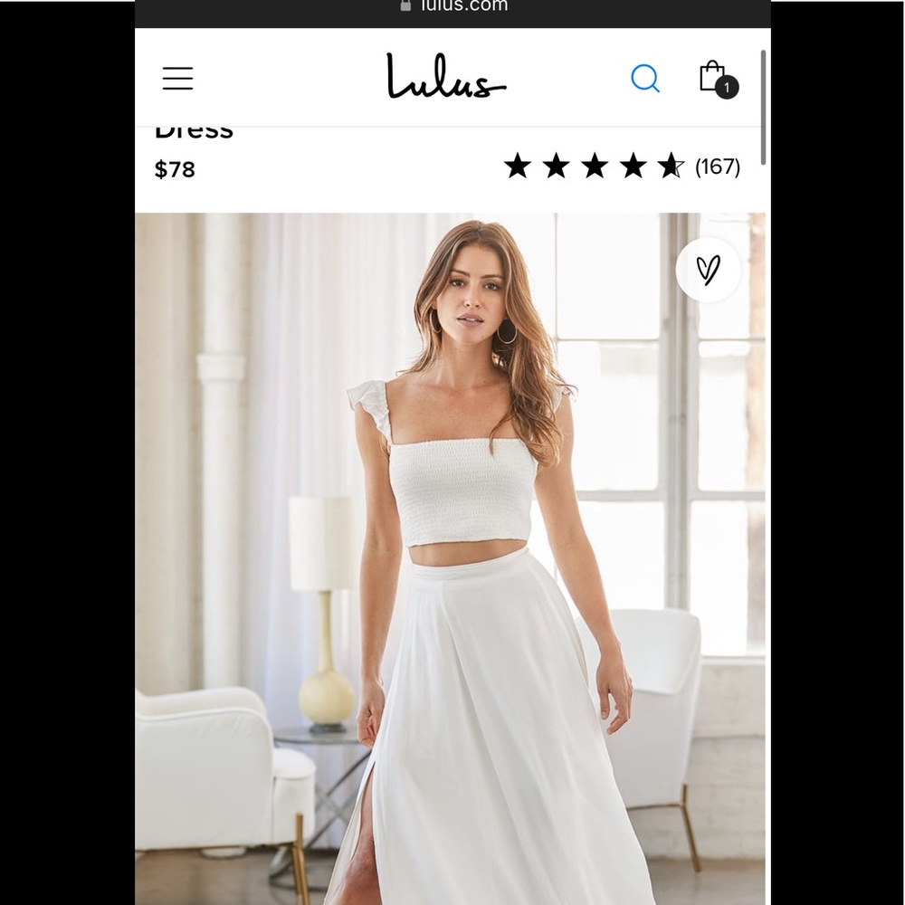Lulus white maxi & crop top